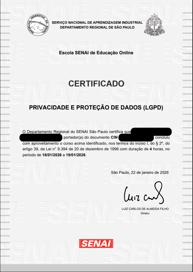 Certificado LGPD